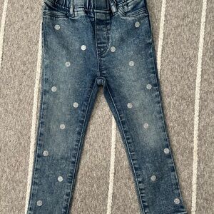 Denim Polka Dot Toddler Jeggings